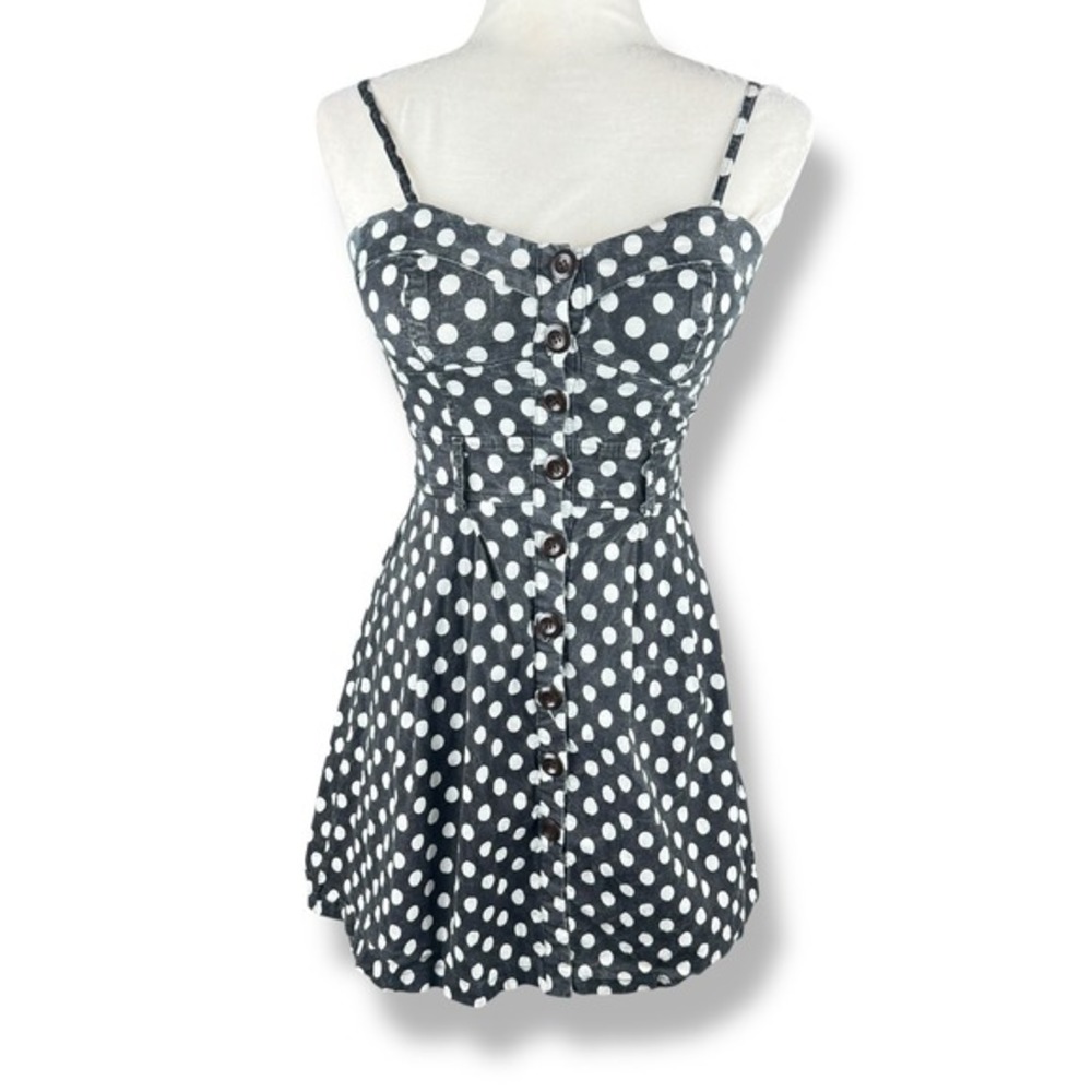 Deb Party Dress Womens Size Medium Polka Dot Vintage Y2K 2000s Twee Pin up Retro